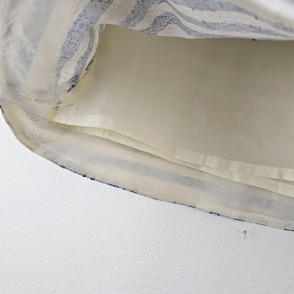 J. CREW F Women Sz 10 Gold Blue White Metallic Jacquard Brocade Skirt Lined Zip - Picture 3 of 10